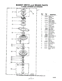 11 - Basket Drive And Brake parts for Whirlpool Washer LA6705XKW0 / from AppliancePartsPros.com