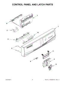 02 - Control Panel And Latch Parts parts for Whirlpool Dishwasher WDF310PAAS3 / from AppliancePartsPros.com
