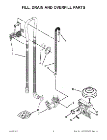 04 - Fill, Drain And Overfill Parts parts for Whirlpool Dishwasher WDF310PAAT3 / from AppliancePartsPros.com