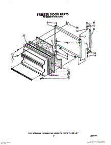 06 - Freezer Door parts for Whirlpool Refrigerator RT18AKXXL00 / from AppliancePartsPros.com