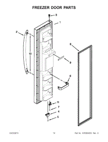 07 - Freezer Door Parts parts for Whirlpool Refrigerator WRS325FDAW02 / from AppliancePartsPros.com