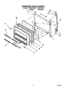 06 - Freezer Door parts for Whirlpool Refrigerator TT20BKXAN00 / from AppliancePartsPros.com