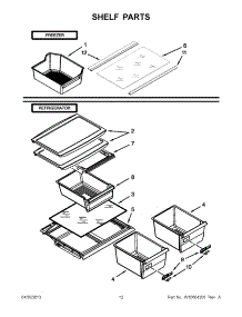 06 - Shelf Parts parts for Whirlpool Refrigerator W8RXNGMWQ04 / from AppliancePartsPros.com