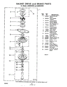 10 - Basket Drive And Brake parts for Whirlpool Washer LA6805XKW2 / from AppliancePartsPros.com