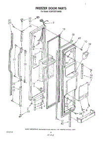 05 - Freezer Door parts for Kitchenaid Refrigerator KSRF22DTPL00 / from AppliancePartsPros.com