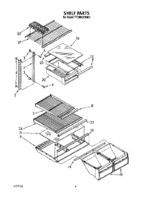 04 - Shelf parts for Whirlpool Refrigerator TT20BKXWW01 / from AppliancePartsPros.com