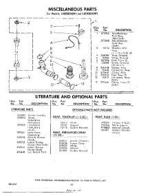 10 - Miscellaneous , Literature And Optional parts for Whirlpool Washer LA6905XKW1 / from AppliancePartsPros.com