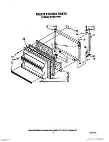 06 - Freezer Door parts for Whirlpool Refrigerator RT18BKXWG01 / from AppliancePartsPros.com