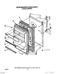 08 - Refrigerator Door, Lit / Optional parts for Whirlpool Refrigerator RT18BKXWG01 / from AppliancePartsPros.com