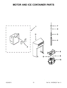 05 - Motor And Ice Container Parts parts for Whirlpool Refrigerator WRS950SIAM00 / from AppliancePartsPros.com