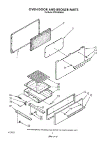 04 - Oven Door And Broiler parts for Whirlpool Range SF3040SWW0 / from AppliancePartsPros.com