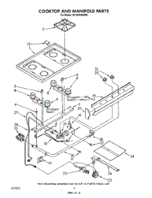 06 - Cook Top And Manifold parts for Whirlpool Range SF3040SWW0 / from AppliancePartsPros.com