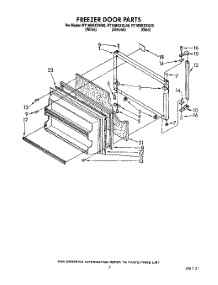 06 - Freezer Door parts for Whirlpool Refrigerator RT18BKXXG00 / from AppliancePartsPros.com
