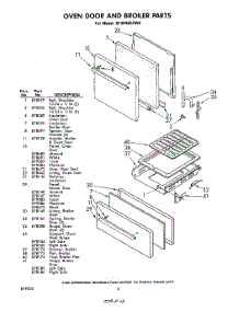 06 - Oven Door And Broiler parts for Whirlpool Range SF3048EPW0 / from AppliancePartsPros.com