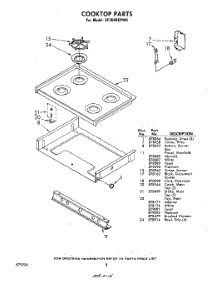 08 - Cook Top parts for Whirlpool Range SF304BEPW0 / from AppliancePartsPros.com