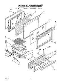 03 - Door And Broiler parts for Whirlpool Range SF304BSAG0 / from AppliancePartsPros.com
