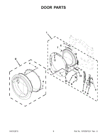 04 - Door Parts parts for Whirlpool Dryer WED70HEBW0 / from AppliancePartsPros.com