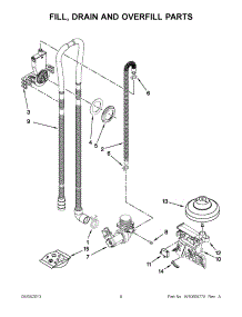 04 - Fill, Drain And Overfill Parts parts for Whirlpool Dishwasher WDF510PAYS8 / from AppliancePartsPros.com