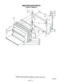06 - Freezer Door parts for Whirlpool Refrigerator RT18BMXVG01 / from AppliancePartsPros.com
