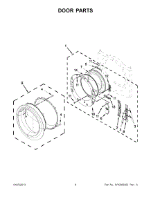 04 - Door Parts parts for Whirlpool Dryer WED80HEBC0 / from AppliancePartsPros.com