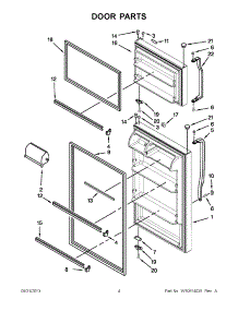 02 - Door Parts parts for Whirlpool Refrigerator W8TXNWFBB00 / from AppliancePartsPros.com