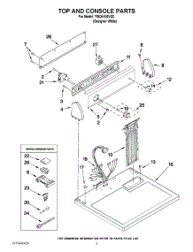 02 - Top And Console Parts parts for Whirlpool Dryer YIED4400VQ2 / from AppliancePartsPros.com