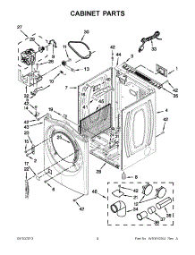 02 - Cabinet Parts parts for Whirlpool Dryer WGD70HEBW1 / from AppliancePartsPros.com