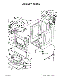 02 - Cabinet Parts parts for Whirlpool Dryer YQCEM2733BQ0 / from AppliancePartsPros.com
