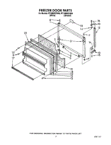 06 - Freezer Door parts for Whirlpool Refrigerator RT18BMXXL00 / from AppliancePartsPros.com