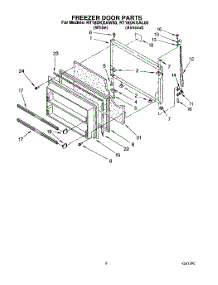 05 - Freezer Door, Unit parts for Whirlpool Refrigerator RT18DKXAL00 / from AppliancePartsPros.com