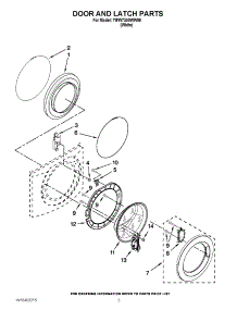 02 - Door And Latch Parts parts for Whirlpool Washer YIFW7300WW00 / from AppliancePartsPros.com