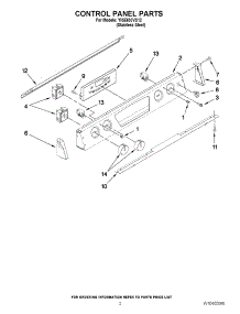 02 - Control Panel Parts parts for Whirlpool Range YISE630VS12 / from AppliancePartsPros.com