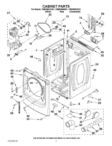 02 - Cabinet Parts parts for Whirlpool Dryer YMED6000XR1 / from AppliancePartsPros.com