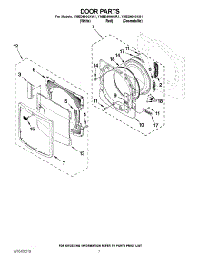 04 - Door Parts parts for Whirlpool Dryer YMED6000XR1 / from AppliancePartsPros.com