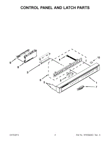 02 - Control Panel And Latch Parts parts for Whirlpool Dishwasher WDF530PAYT5 / from AppliancePartsPros.com