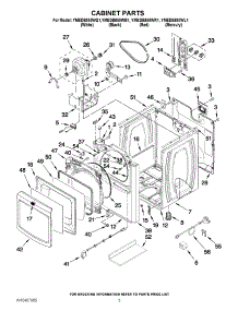 02 - Cabinet Parts parts for Whirlpool Dryer YMEDB850WB1 / from AppliancePartsPros.com