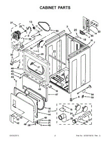 02 - Cabinet Parts parts for Whirlpool Dryer YWED5600XW1 / from AppliancePartsPros.com
