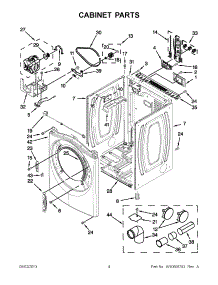 02 - Cabinet Parts parts for Whirlpool Dryer WED88HEAW1 / from AppliancePartsPros.com