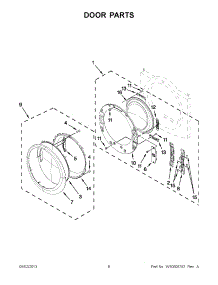 03 - Door Parts parts for Whirlpool Dryer WED88HEAW1 / from AppliancePartsPros.com