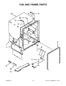 05 - Tub And Frame Parts parts for Whirlpool Dishwasher WDF530PLYB5 / from AppliancePartsPros.com