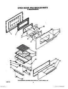 03 - Oven Door And Broiler parts for Whirlpool Range SF3100EWN1 / from AppliancePartsPros.com