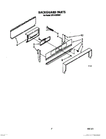05 - Backguard parts for Whirlpool Range SF3100EWN1 / from AppliancePartsPros.com