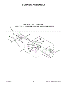 04 - Burner Assembly parts for Whirlpool Dryer WGD8800YC3 / from AppliancePartsPros.com