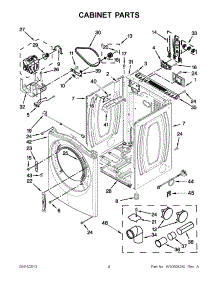 02 - Cabinet Parts parts for Whirlpool Dryer YWED70HEBW0 / from AppliancePartsPros.com