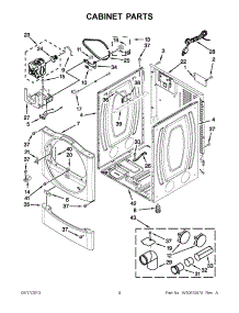02 - Cabinet Parts parts for Whirlpool Dryer WGD9050XW2 / from AppliancePartsPros.com