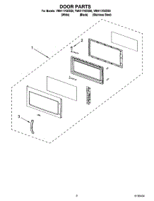 02 - Door Parts parts for Whirlpool Microwave YMH1170SXB0 / from AppliancePartsPros.com