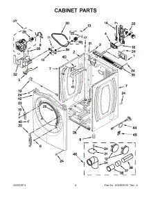 02 - Cabinet Parts parts for Whirlpool Dryer YWED80HEBW0 / from AppliancePartsPros.com