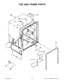 05 - Tub And Frame Parts parts for Whirlpool Dishwasher WDF730PAYB6 / from AppliancePartsPros.com