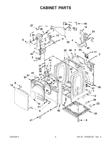 02 - Cabinet Parts parts for Whirlpool Dryer YWED8400YW2 / from AppliancePartsPros.com