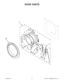 04 - Door Parts parts for Whirlpool Dryer YWED86HEBW0 / from AppliancePartsPros.com